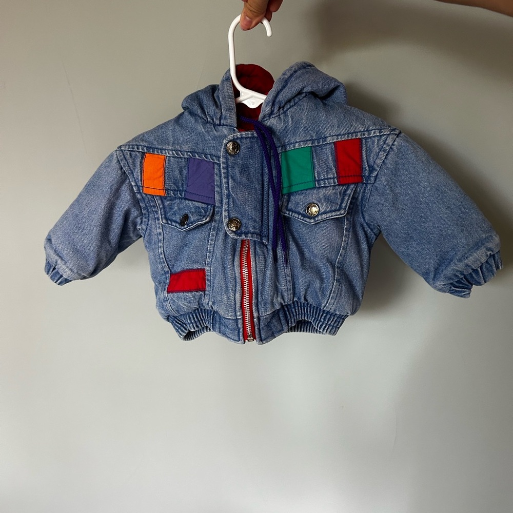 Vintage Colorblock Toddler Denim Jacket